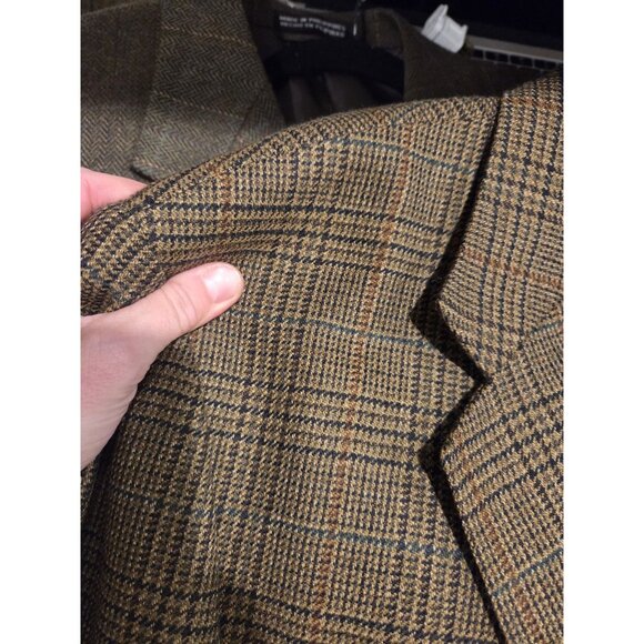 Stafford Lambswool Blazer Sz 43R Check Tweed Plaid Sport Coat - Picture 11 of 15